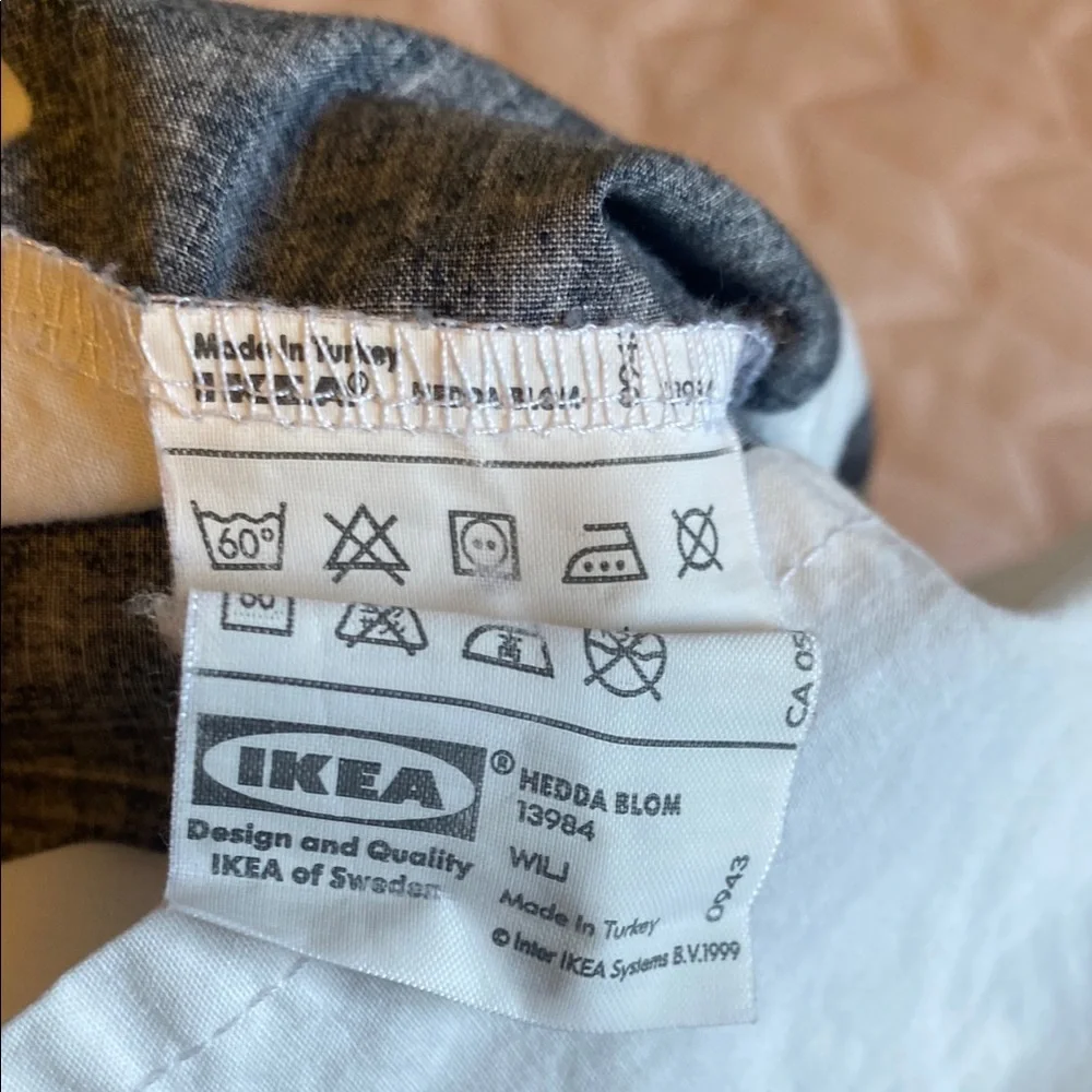 IKEA Floral pillow case - Navy and White